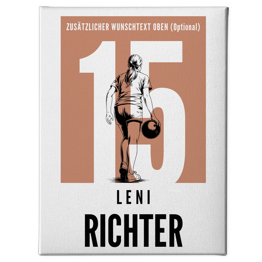 Leinwand Bowling Bowlerin Geschenk für Tocher Freundin 1