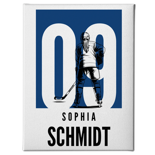 Sport Leinwand Eishockey Eishockeyspielerin Geschenk für Mädchen Turnier Urkunde 1