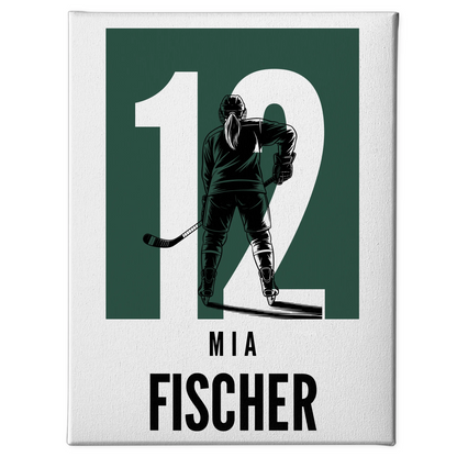 Personalisierte Leinwand Eishockey Eishockeyspielerin Geschenk für Tocher Freundin 1