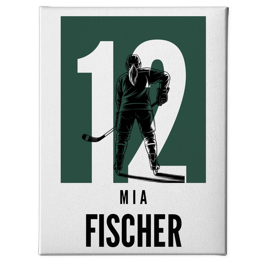 Personalisierte Leinwand Eishockey Eishockeyspielerin Geschenk für Tocher Freundin 1