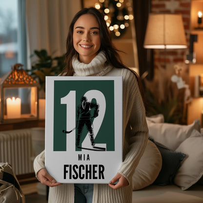 Personalisierte Leinwand Eishockey Eishockeyspielerin Geschenk für Tocher Freundin 2