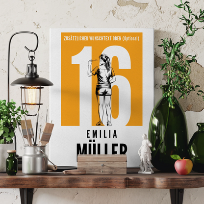 Leinwand Personalisiert Dart Dartspielerin Geschenk für Mädchen Turnier 3