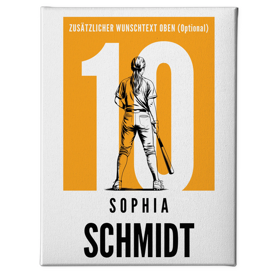 Leinwand Personalisiert Baseball Baseballspielerin Geschenk für Tocher Freundin 1