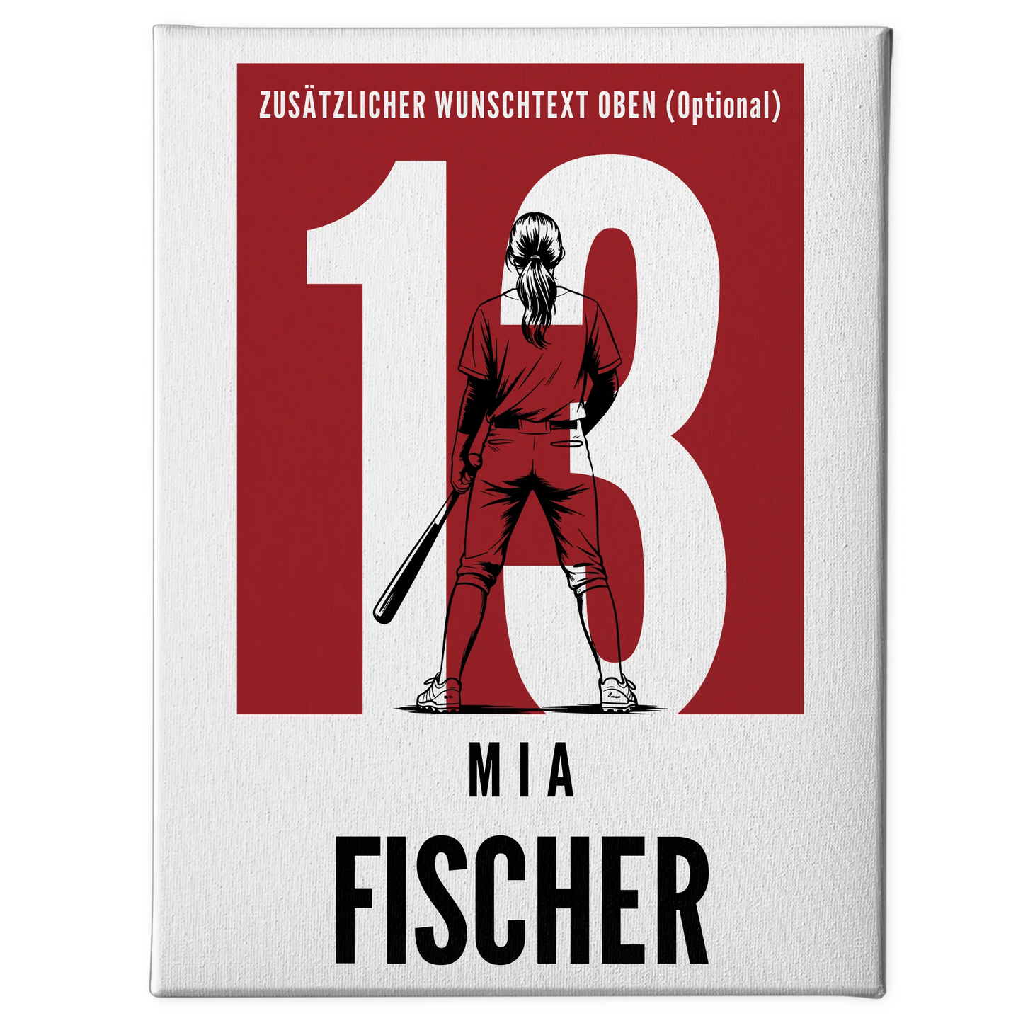 Leinwand Baseball Baseballspielerin Geschenk für Mädchen Turnier 1