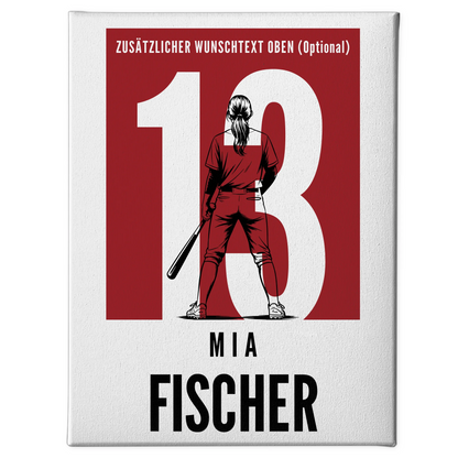 Leinwand Baseball Baseballspielerin Geschenk für Mädchen Turnier 1