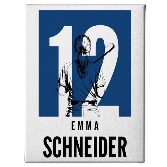 Sport Leinwand Baseball Baseballspielerin Geschenk für Tochter 1