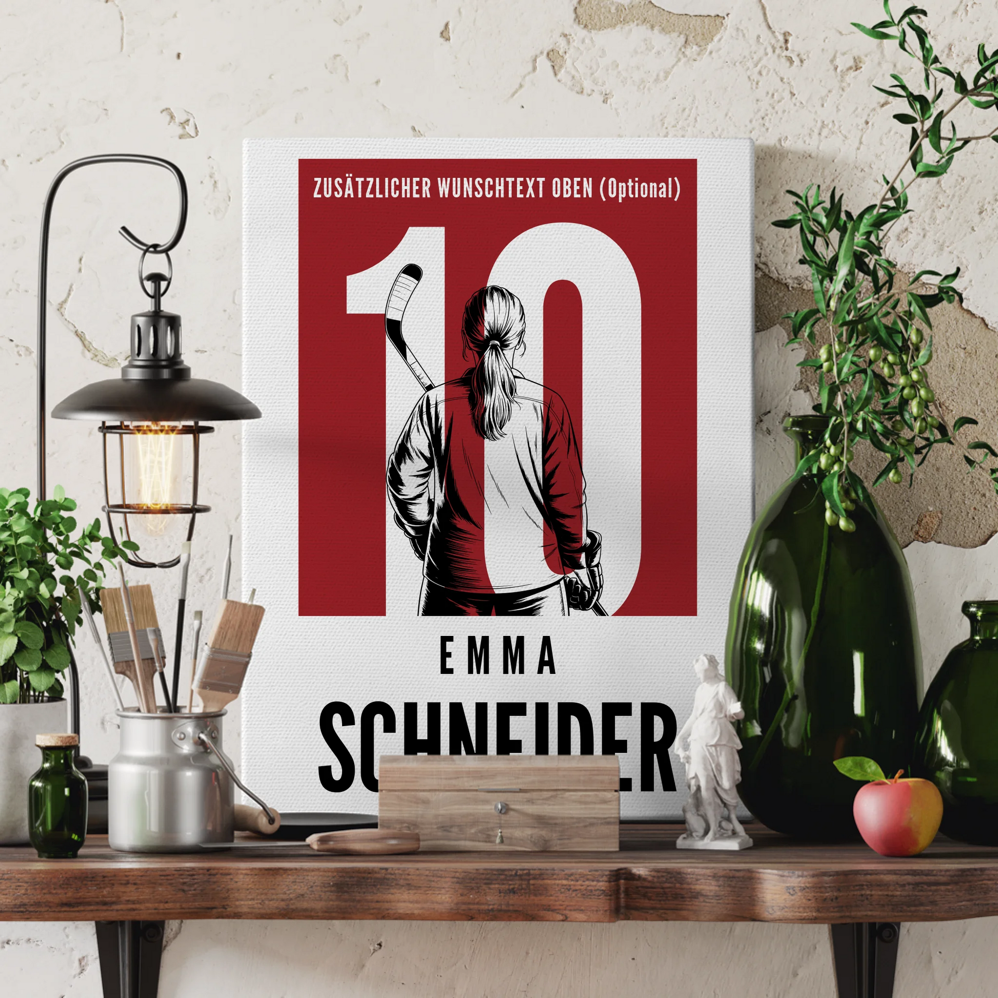 Leinwand Eishockey Eishockeyspielerin Geschenk für Tocher Mama Tante Freundin 3