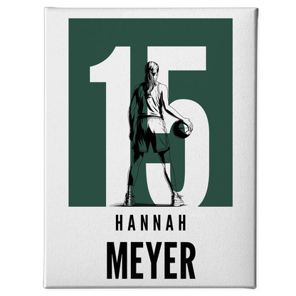 Personalisierte Leinwand Basketball Basketballerin Geschenk für Mädchen Turnier Urkunde 1