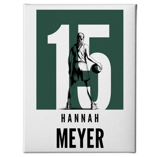 Personalisierte Leinwand Basketball Basketballerin Geschenk für Mädchen Turnier Urkunde 1