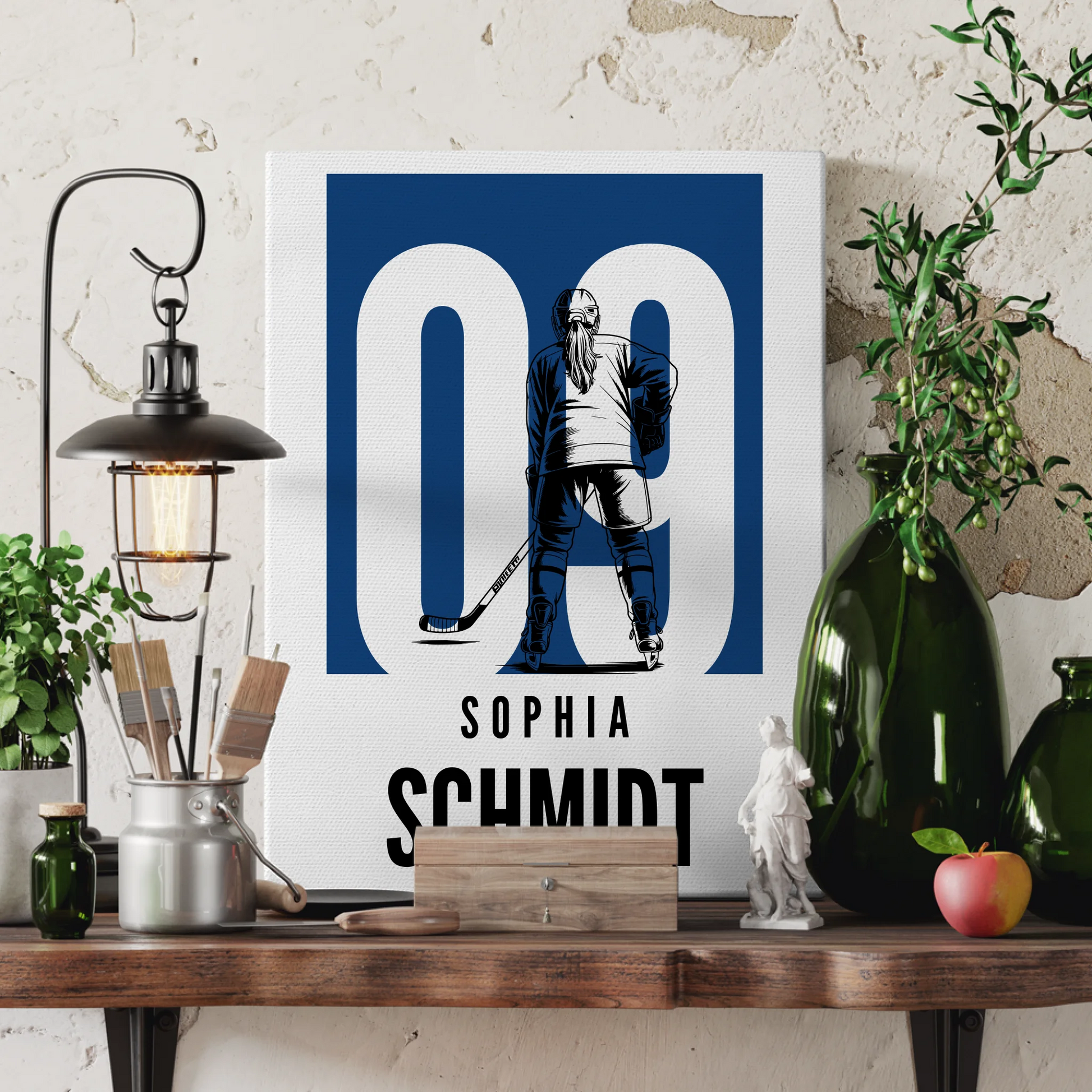 Sport Leinwand Eishockey Eishockeyspielerin Geschenk für Mädchen Turnier Urkunde 3