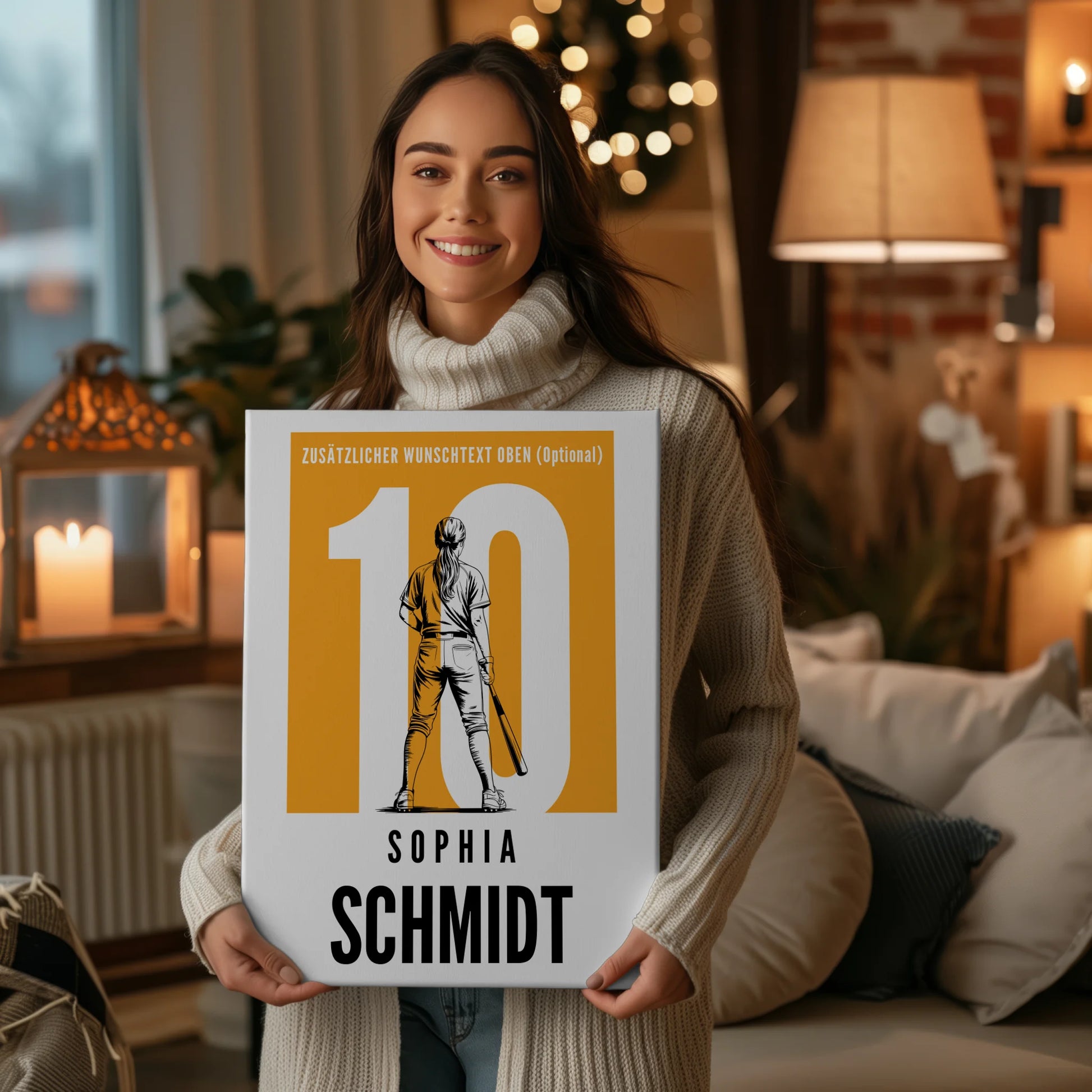 Leinwand Personalisiert Baseball Baseballspielerin Geschenk für Tocher Freundin 2