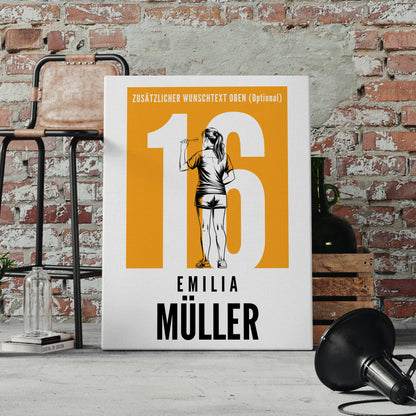 Leinwand Personalisiert Dart Dartspielerin Geschenk für Mädchen Turnier 4