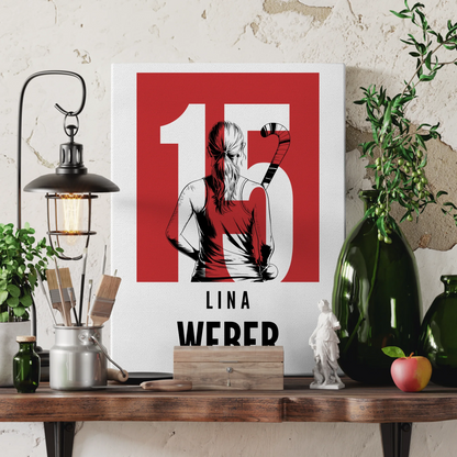 Sport Leinwand Feldhockey Feldhockeyspielerin Geschenk für Mädchen Turnier 3