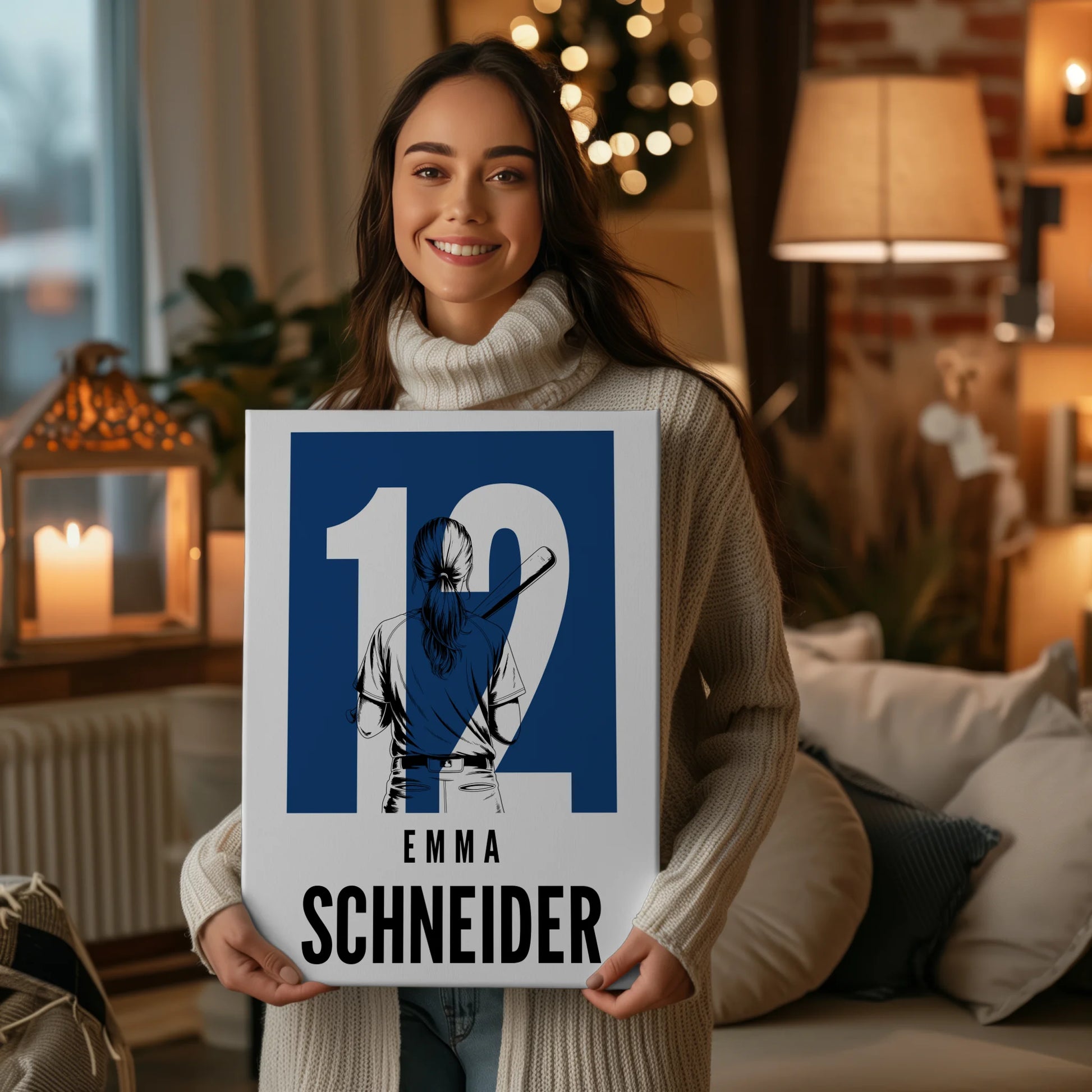 Sport Leinwand Baseball Baseballspielerin Geschenk für Tochter 2
