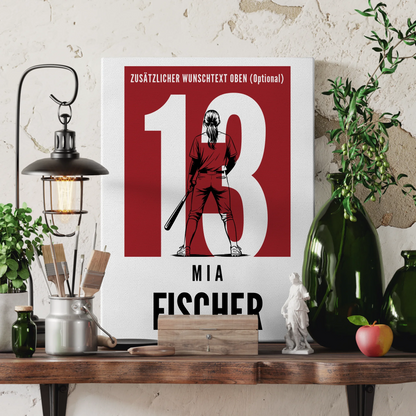 Leinwand Baseball Baseballspielerin Geschenk für Mädchen Turnier 3