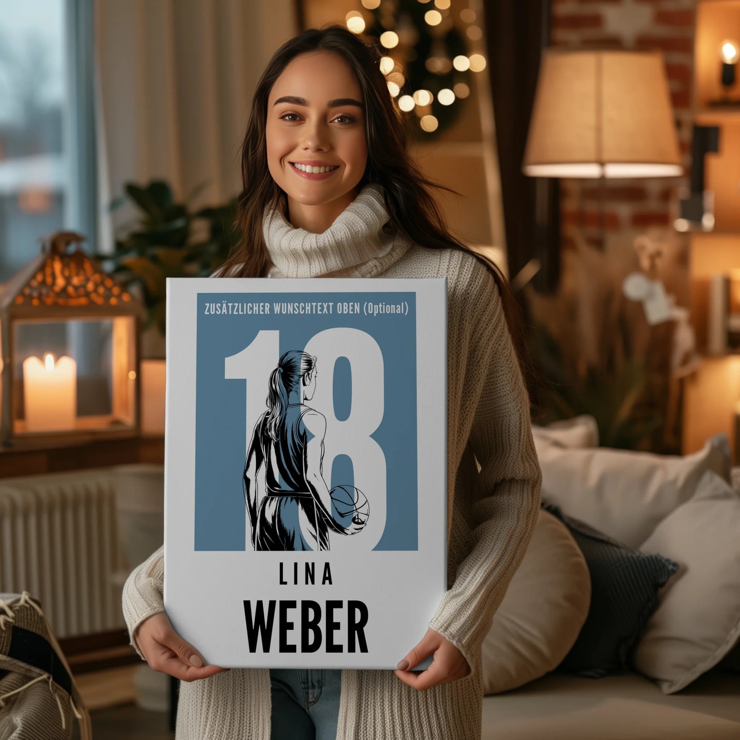 Leinwand Personalisiert Basketball Basketballerin Geschenk für Tocher Mama Tante Freundin 2