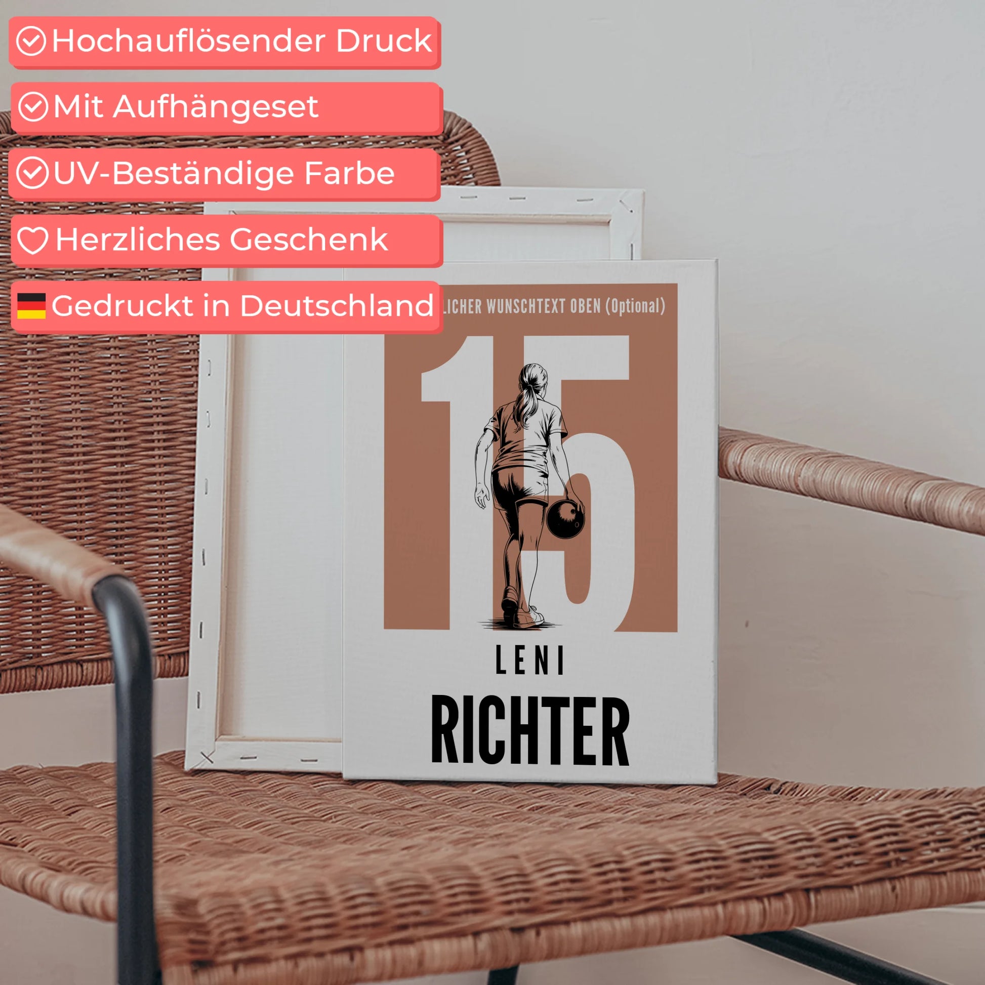 Leinwand Bowling Bowlerin Geschenk für Tocher Freundin 5