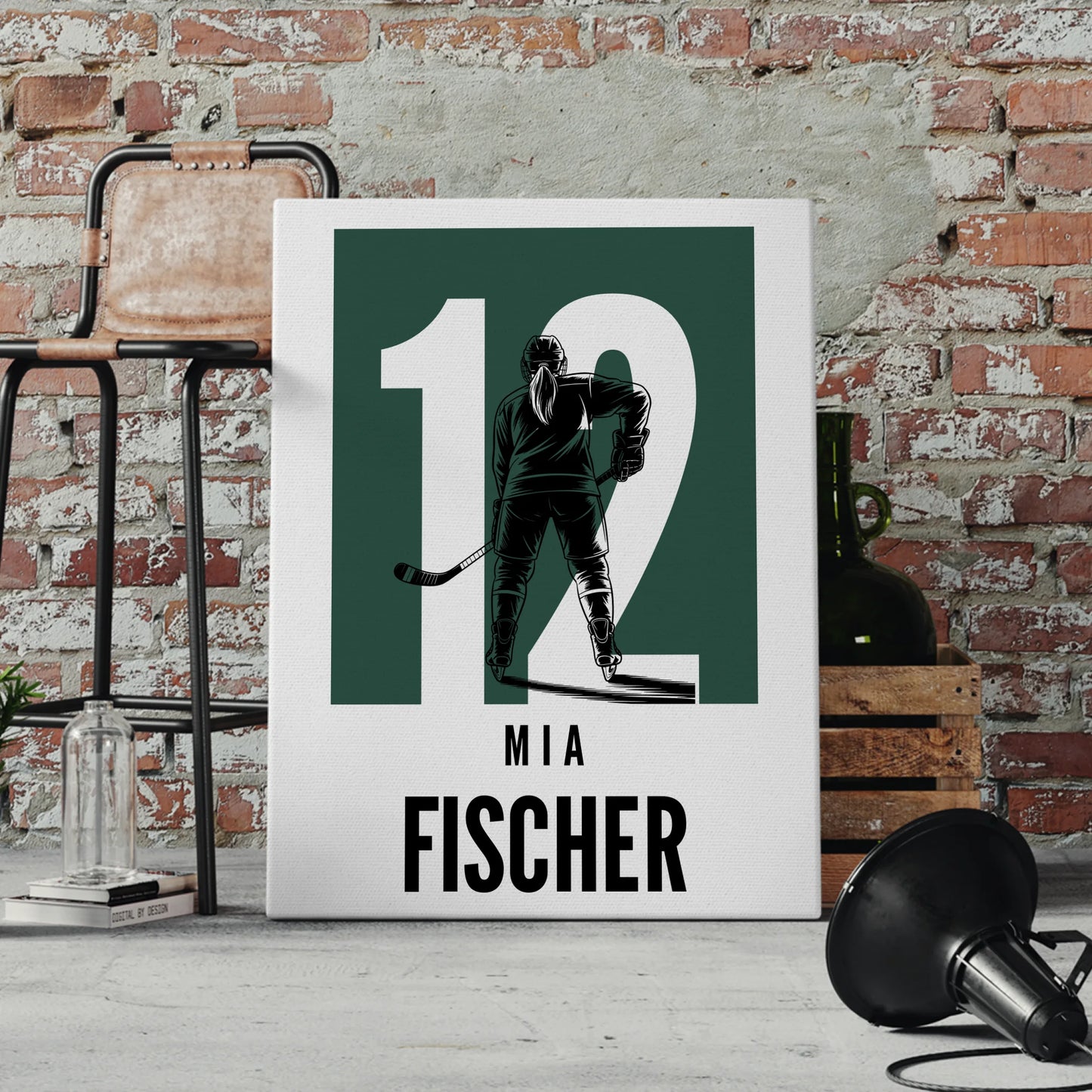 Personalisierte Leinwand Eishockey Eishockeyspielerin Geschenk für Tocher Freundin 4