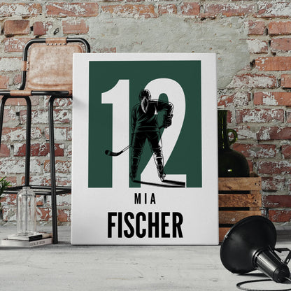 Personalisierte Leinwand Eishockey Eishockeyspielerin Geschenk für Tocher Freundin 4