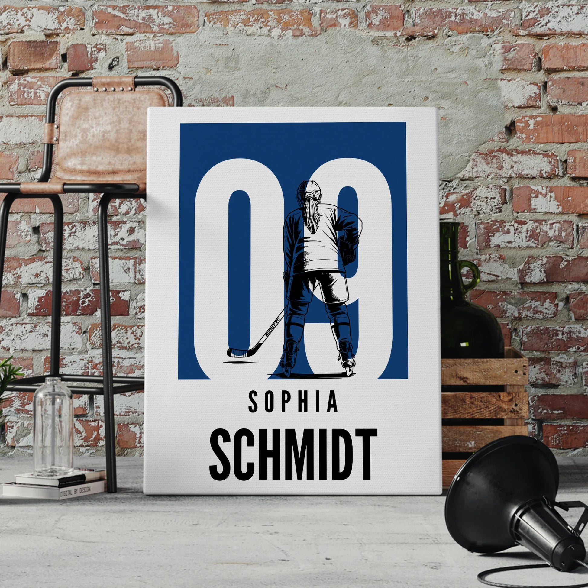 Sport Leinwand Eishockey Eishockeyspielerin Geschenk für Mädchen Turnier Urkunde 4