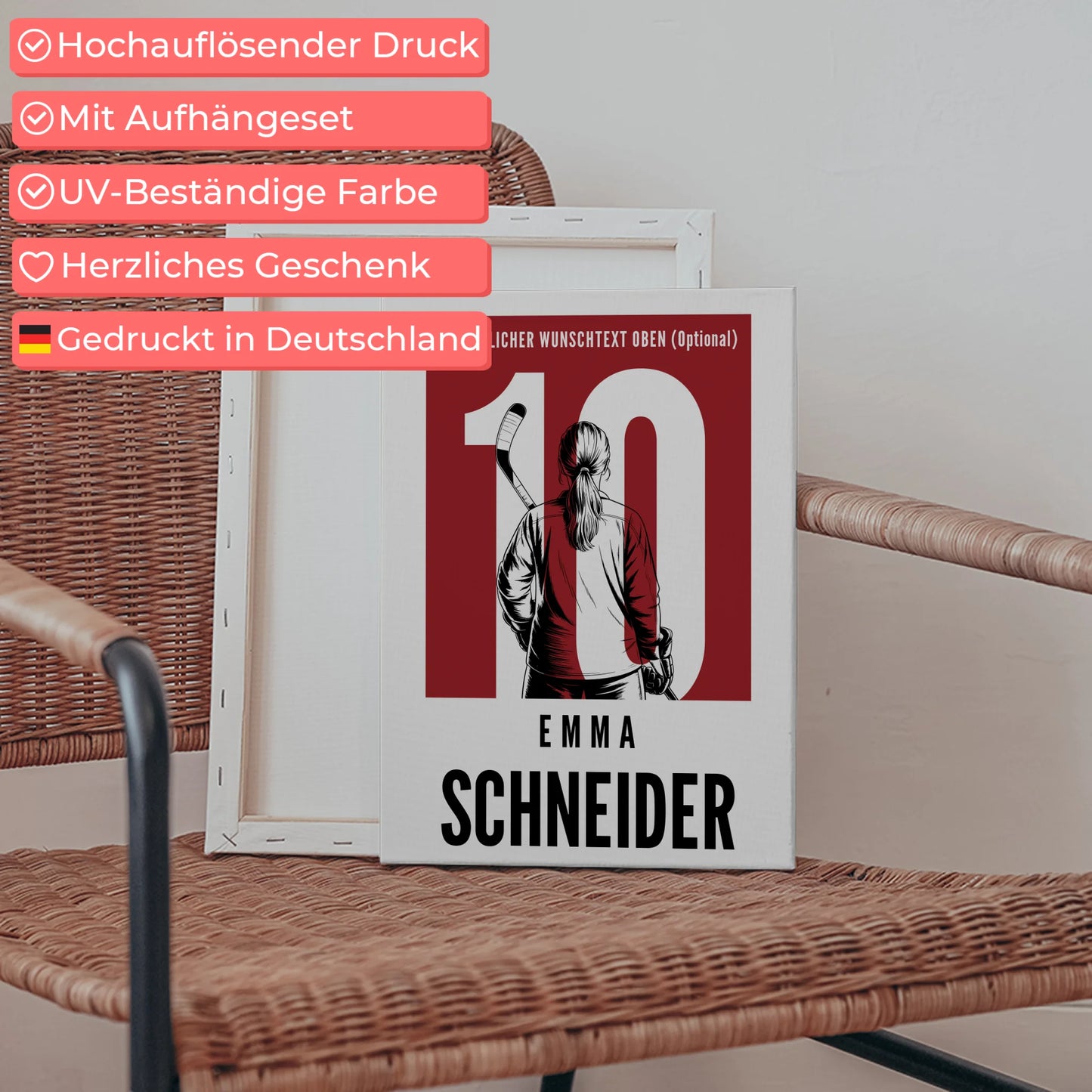 Leinwand Eishockey Eishockeyspielerin Geschenk für Tocher Mama Tante Freundin 5