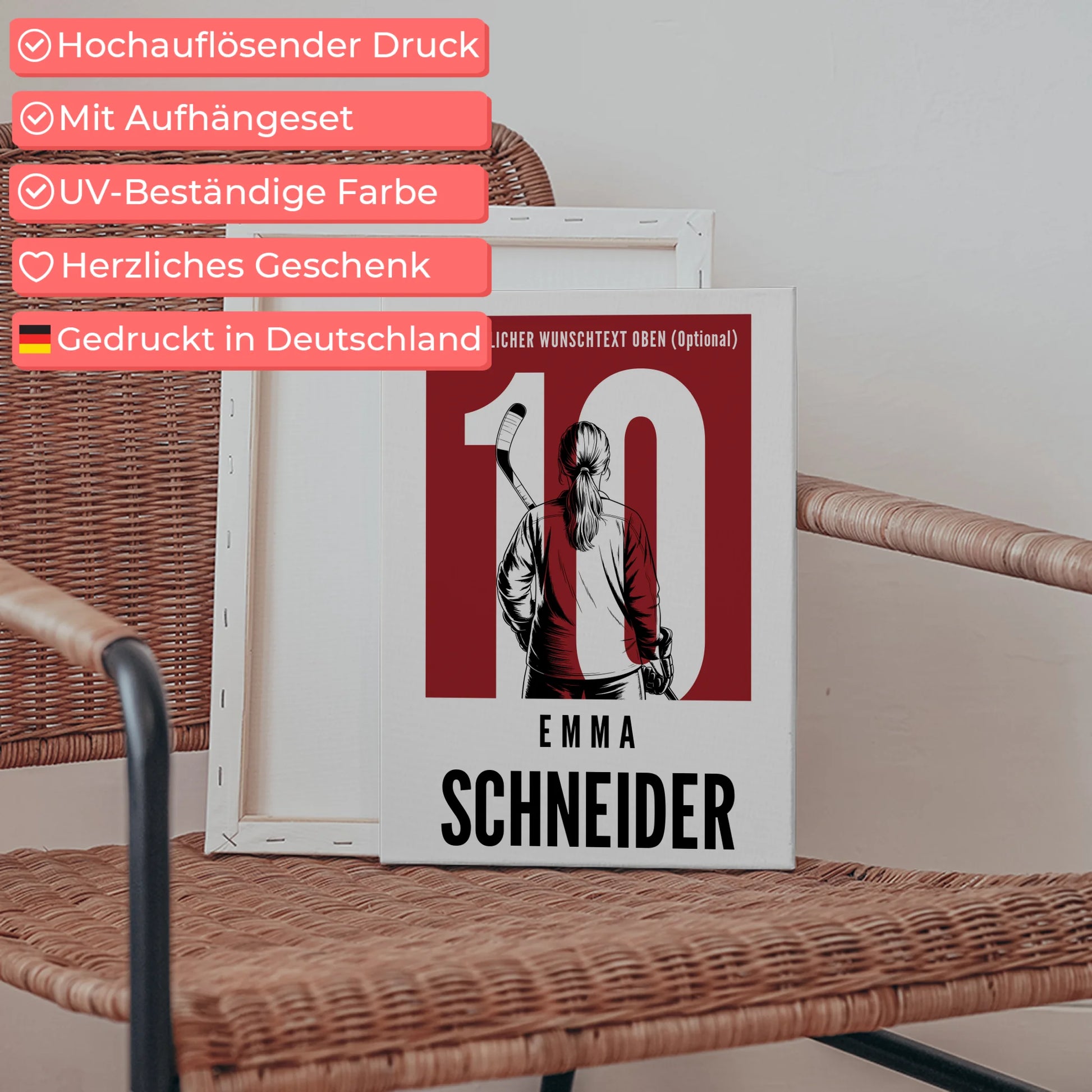 Leinwand Eishockey Eishockeyspielerin Geschenk für Tocher Mama Tante Freundin 5