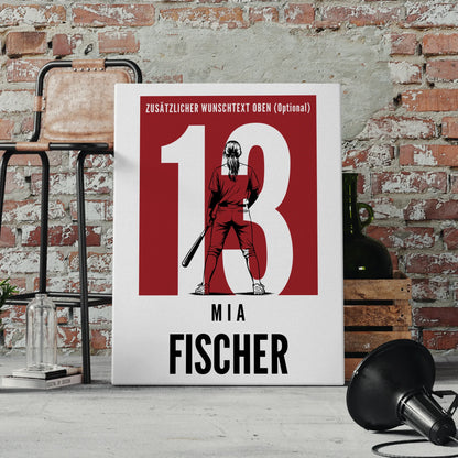 Leinwand Baseball Baseballspielerin Geschenk für Mädchen Turnier 4