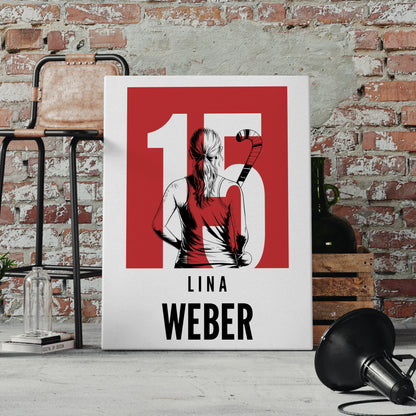 Sport Leinwand Feldhockey Feldhockeyspielerin Geschenk für Mädchen Turnier 4