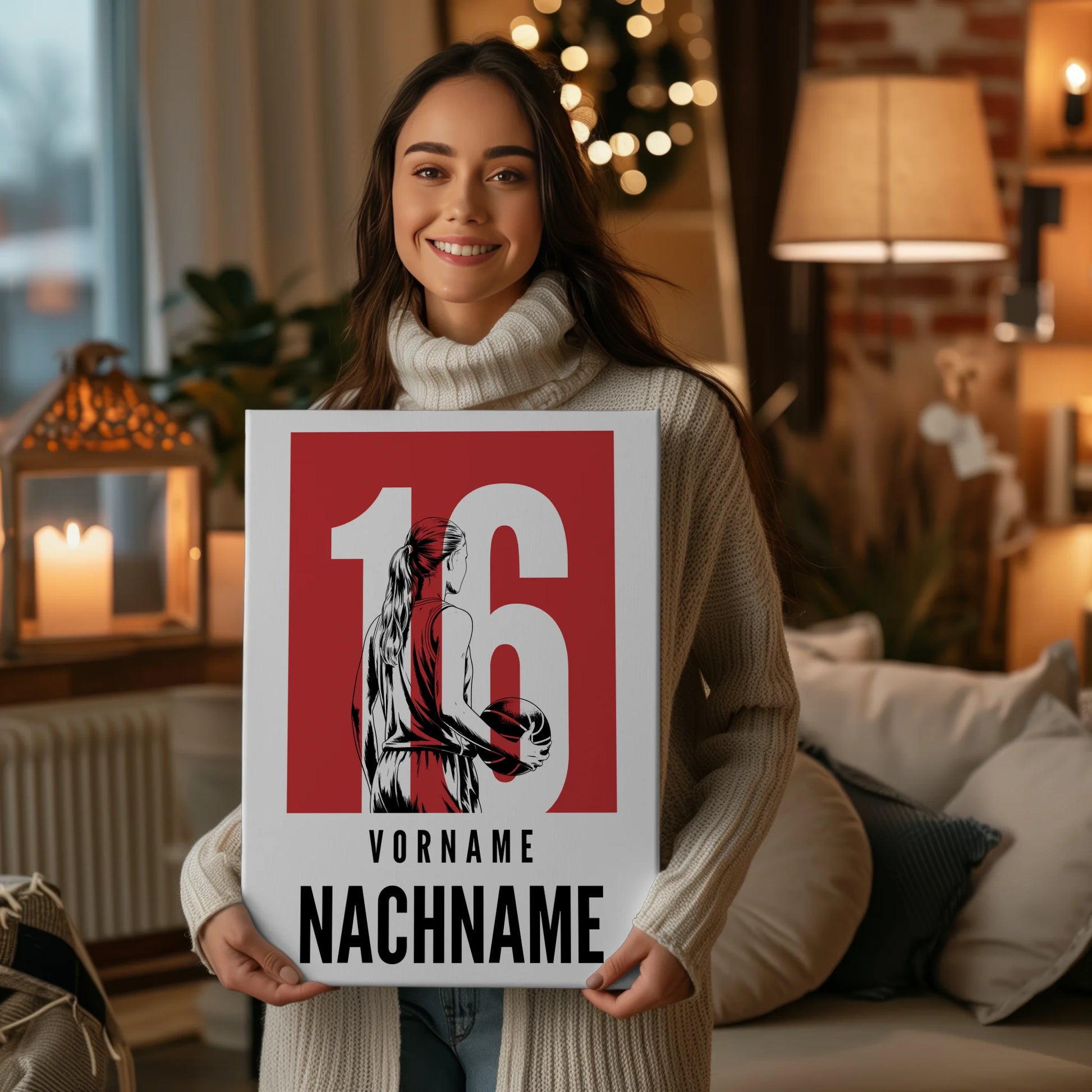 Sport Leinwand Basketball Basketballerin Geschenk für Tocher Freundin 2