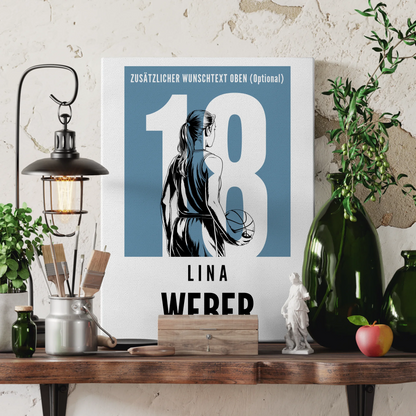 Leinwand Personalisiert Basketball Basketballerin Geschenk für Tocher Mama Tante Freundin 3