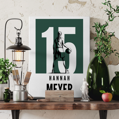 Personalisierte Leinwand Basketball Basketballerin Geschenk für Mädchen Turnier Urkunde 3