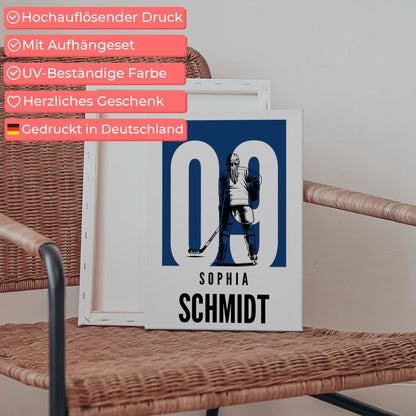 Sport Leinwand Eishockey Eishockeyspielerin Geschenk für Mädchen Turnier Urkunde 5