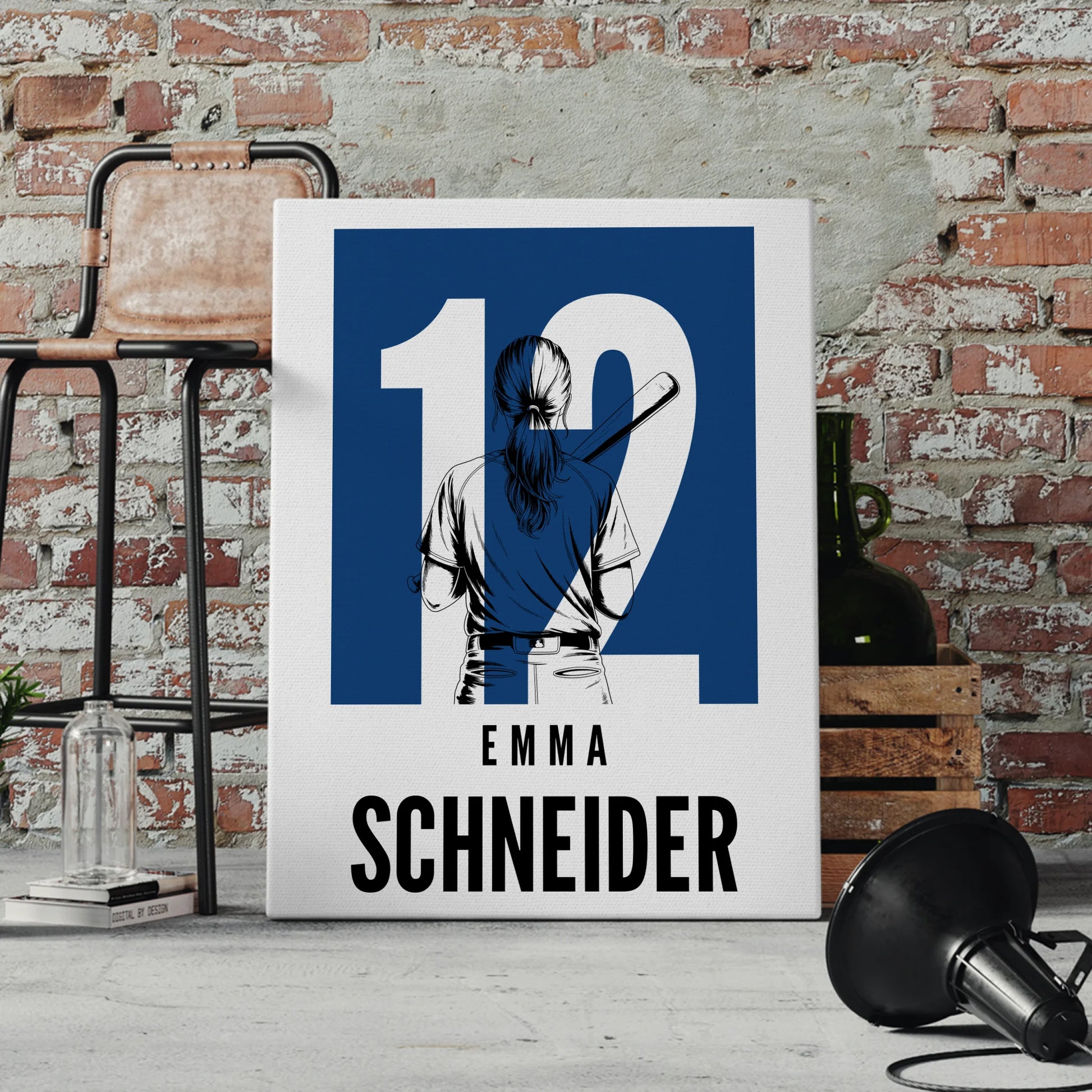 Sport Leinwand Baseball Baseballspielerin Geschenk für Tochter 4