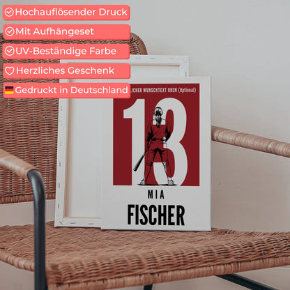 Leinwand Baseball Baseballspielerin Geschenk für Mädchen Turnier 5