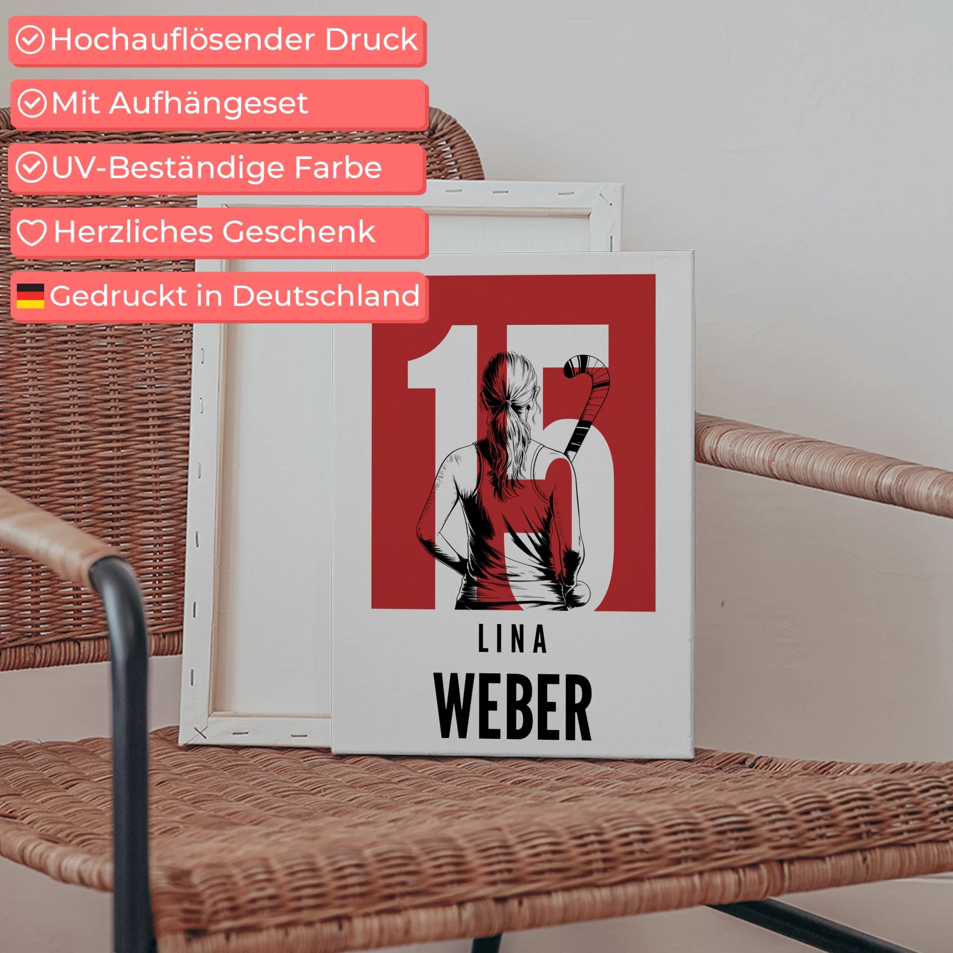 Sport Leinwand Feldhockey Feldhockeyspielerin Geschenk für Mädchen Turnier 5