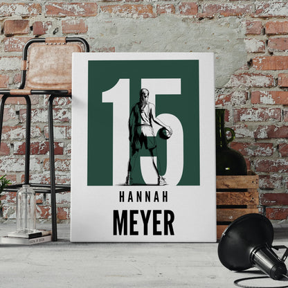 Personalisierte Leinwand Basketball Basketballerin Geschenk für Mädchen Turnier Urkunde 4