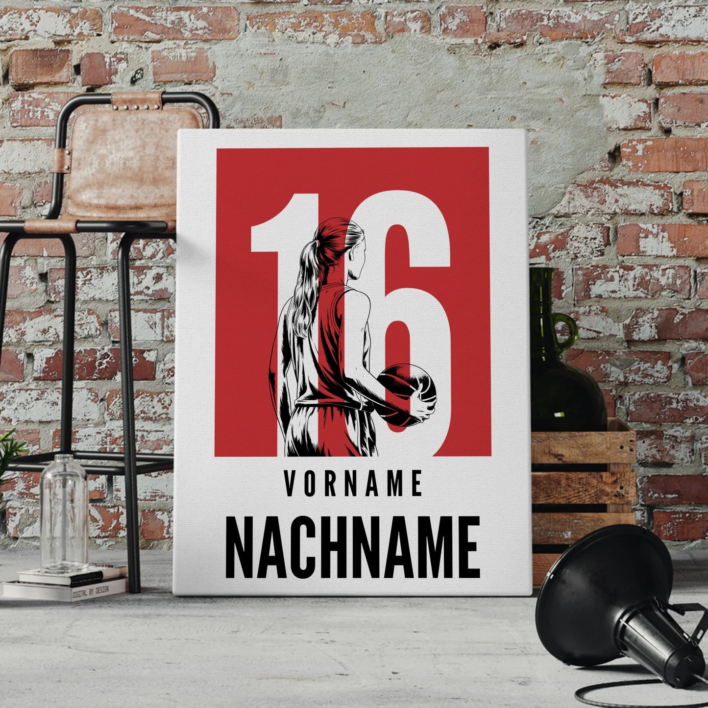 Sport Leinwand Basketball Basketballerin Geschenk für Tocher Freundin 4