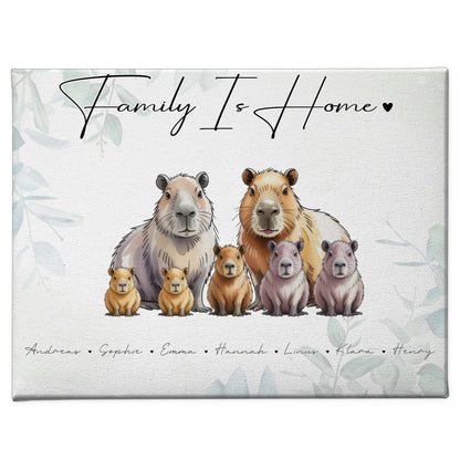 Familien Leinwand Personalisiert Capybara Familienporträt Geschenk für Mama Papa Oma Opa 1