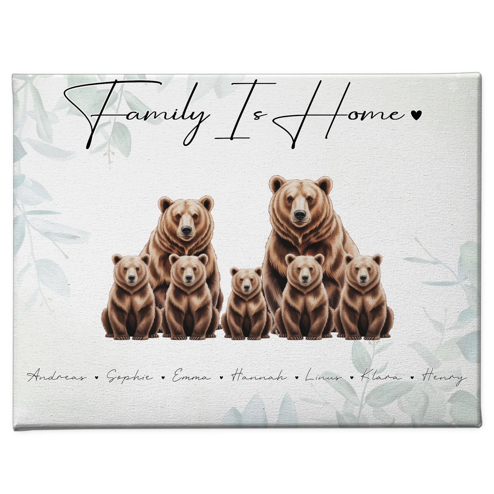 Leinwand Family Braunbären Familienporträt Geschenk für Papa Mama Oma Opa 1