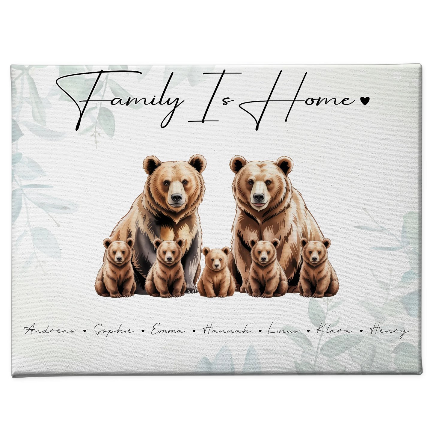 Familien Leinwand Bären Familienporträt Geschenk für Oma Opa Mama Papa 1