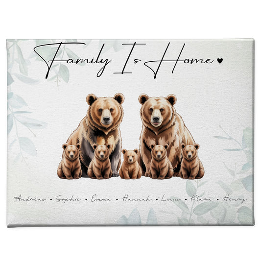 Familien Leinwand Bären Familienporträt Geschenk für Oma Opa Mama Papa 1