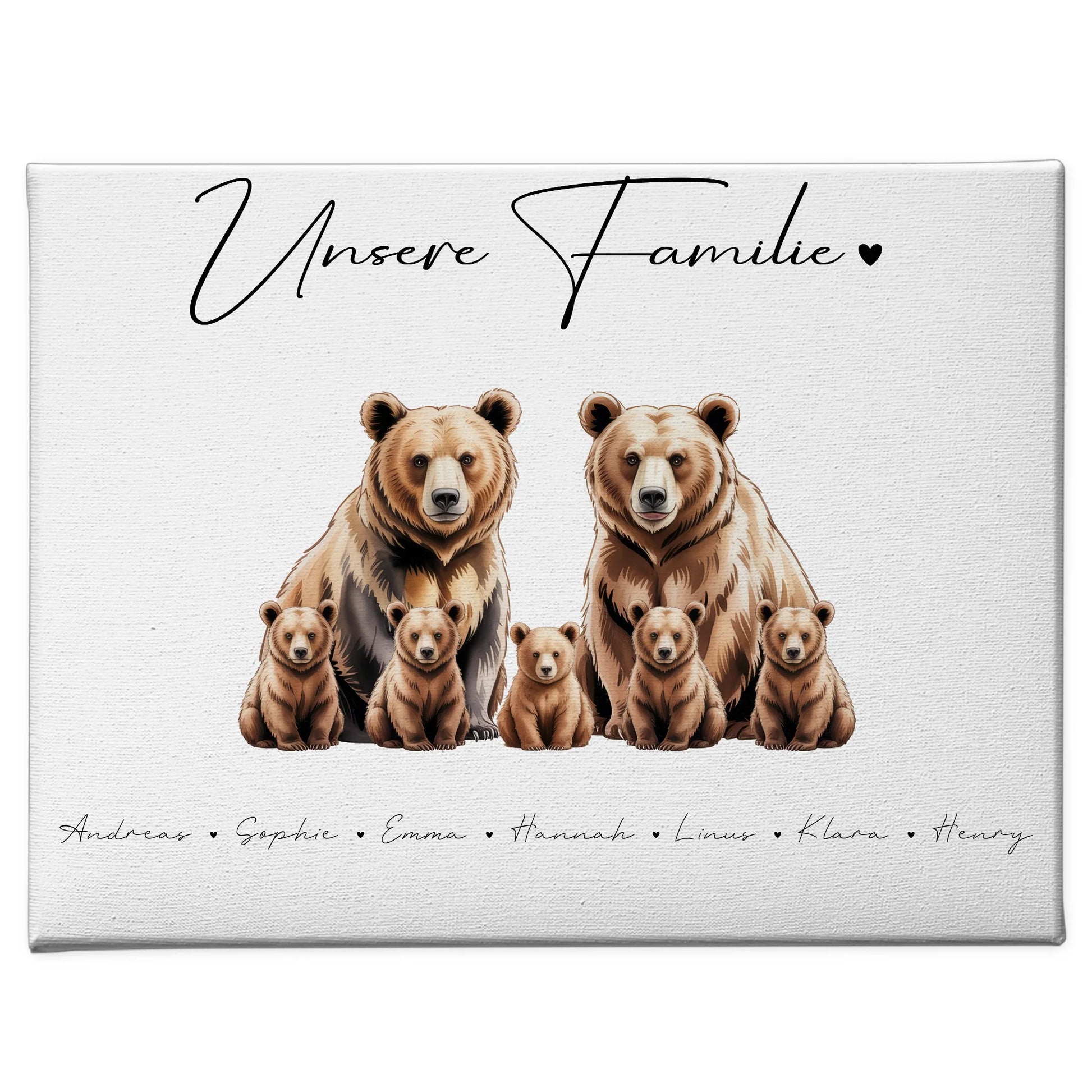 Leinwand Sprüche Familie Bären Familienporträt Geschenk für Papa Mama Oma Opa 1