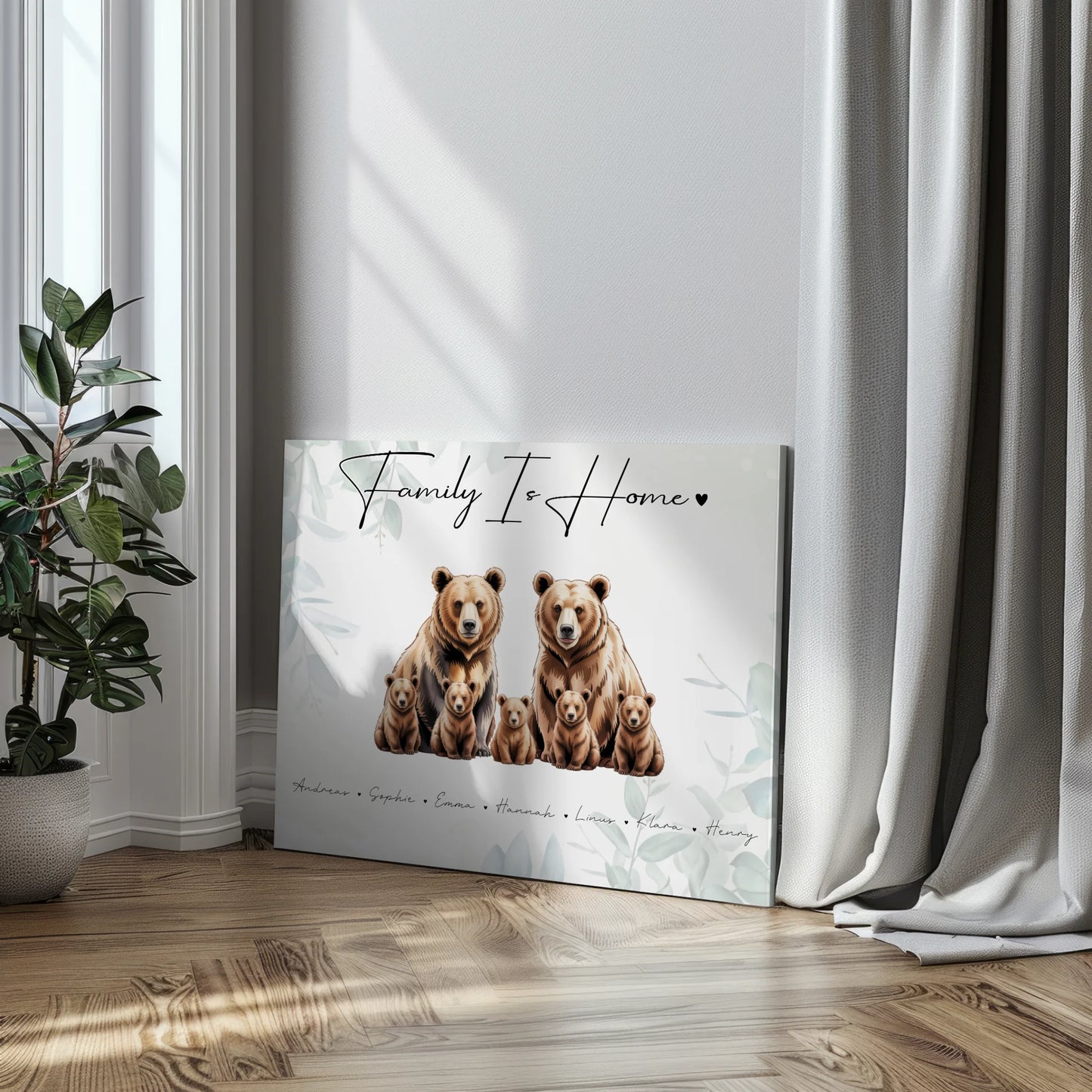 Familien Leinwand Bären Familienporträt Geschenk für Oma Opa Mama Papa 3