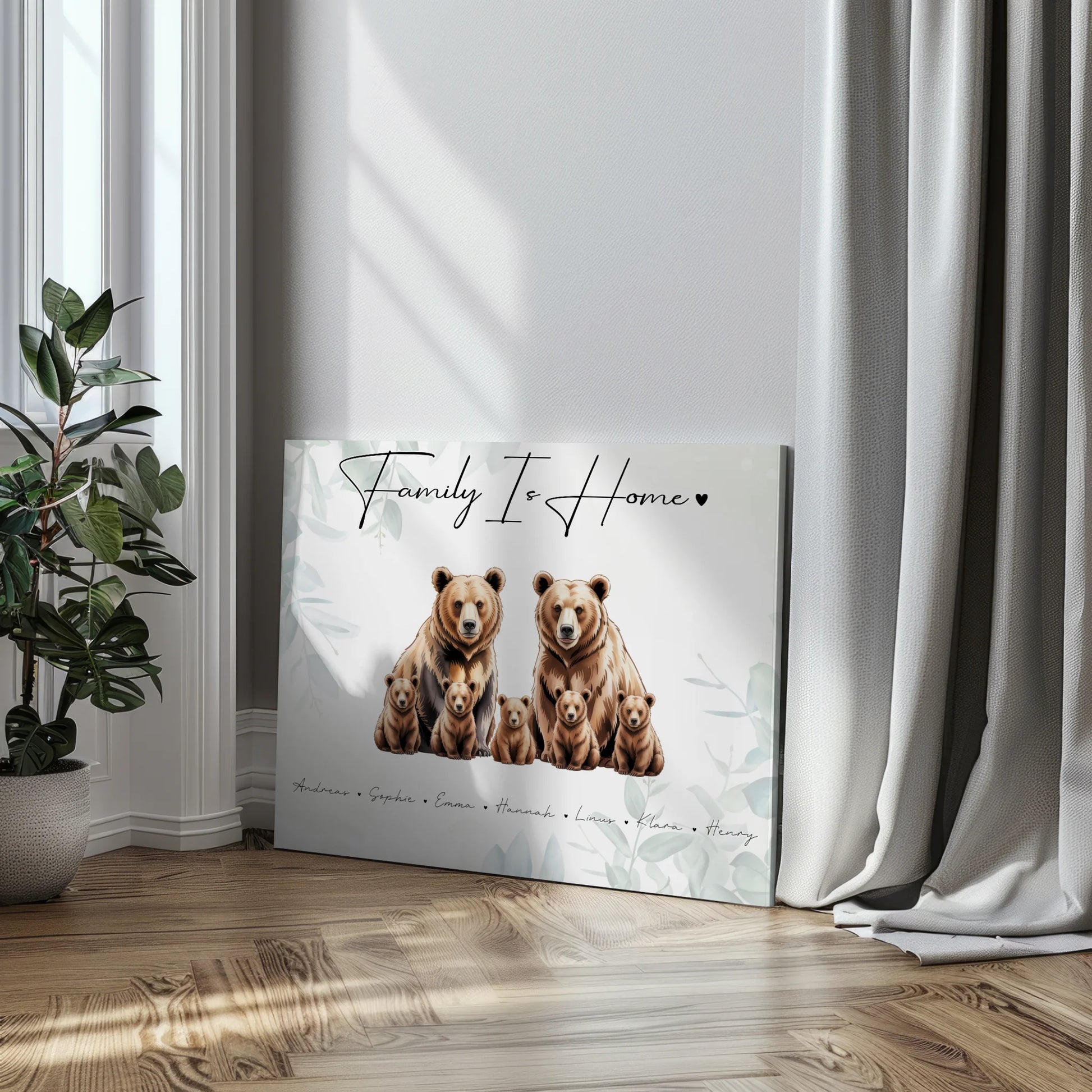 Familien Leinwand Bären Familienporträt Geschenk für Oma Opa Mama Papa 3