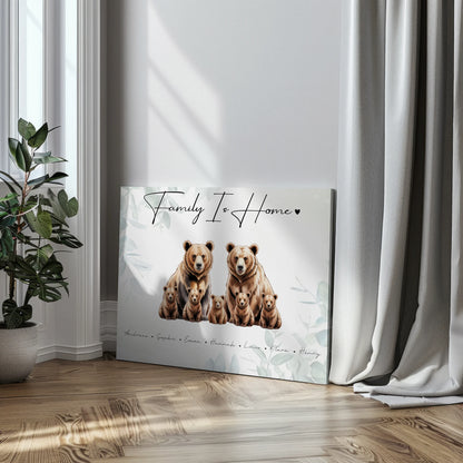 Familien Leinwand Bären Familienporträt Geschenk für Oma Opa Mama Papa 3