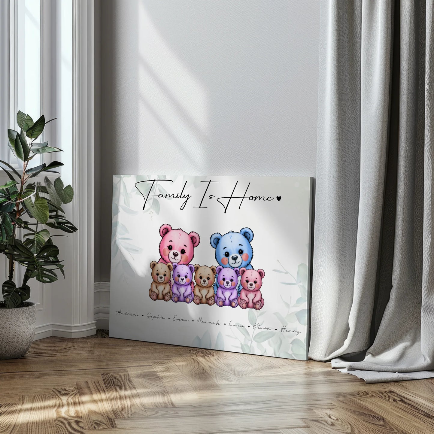 Leinwand Familie Bärchen Familienporträt Geschenk für Mama Papa Oma Opa 3