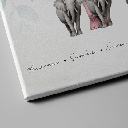 Leinwand Familie Spruch Elefanten Familienporträt Geschenk für Mama Papa Oma Opa 4