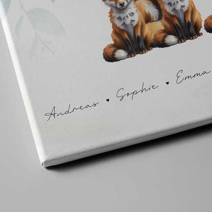 Leinwand Sprüche Familie Fuchs Familienporträt Geschenk für Oma Opa Mama Papa 4
