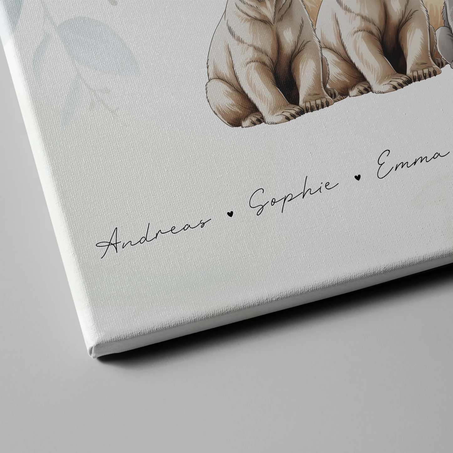 Familie Personalisierte Leinwand Eisbär Familienporträt Geschenk für Oma Opa Mama Papa 4