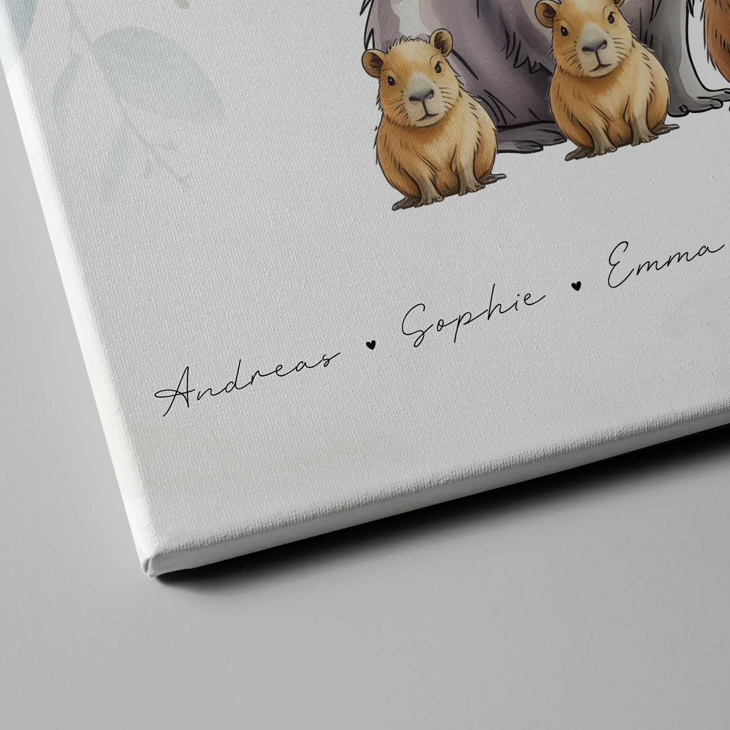 Familien Leinwand Personalisiert Capybara Familienporträt Geschenk für Mama Papa Oma Opa 4